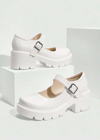 SHEIN Туфли мери джейн белый з искусственная кожа, китай — демисезон (337992253)