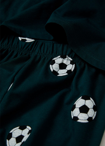 Темно-зелена всесезон піжама лонгслив + брюки DeFacto