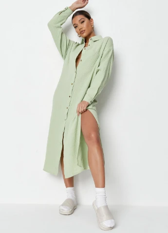 М'ятна кежуал сукня сукня-сорочка Missguided однотонна