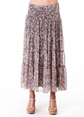 Бежевая кэжуал цветочной расцветки юбка Ralph Lauren клешированная