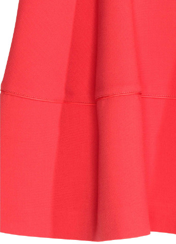 Коралловая кэжуал однотонная юбка H&M клешированная