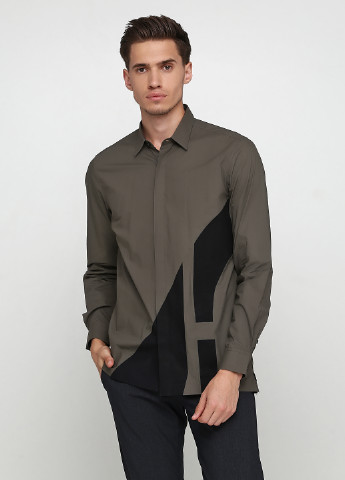 Серо-коричневая кэжуал рубашка с абстрактным узором Antony Morato с длинным рукавом