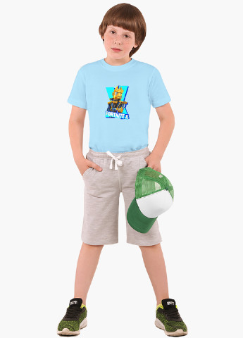 Голубая демисезонная футболка детская фортнайт (fortnite)(9224-1196) MobiPrint