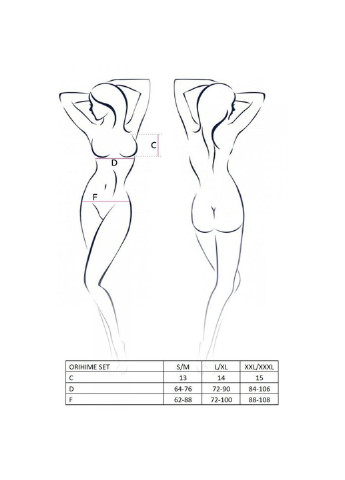 Комплект білизни ORIHIME SET white XXL/XXXL - : стрепи: ліф і трусики Passion (255459614)