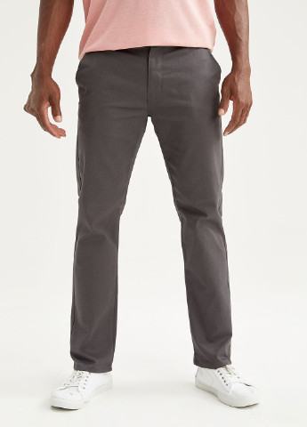 Темно-серые кэжуал демисезонные зауженные брюки DeFacto
