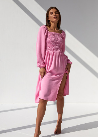 Рожева кежуал сукня SL-ARTMON однотонна