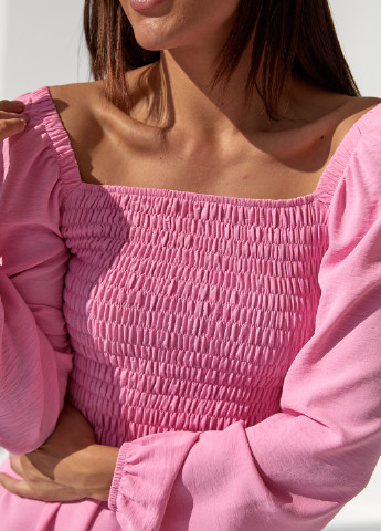 Розовое кэжуал платье SL-ARTMON однотонное