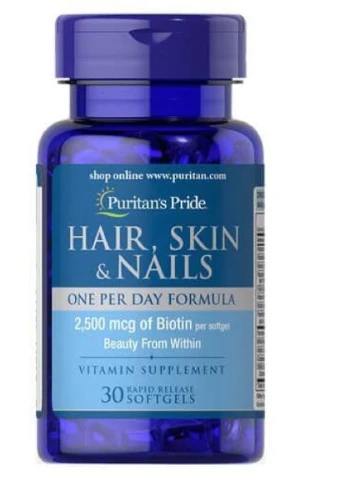 Для волосся, шкіри, нігтів Puritan's Pride Hair, Skin & Nails One Per Day Formula 30 Softgels Puritans Pride (255189549)