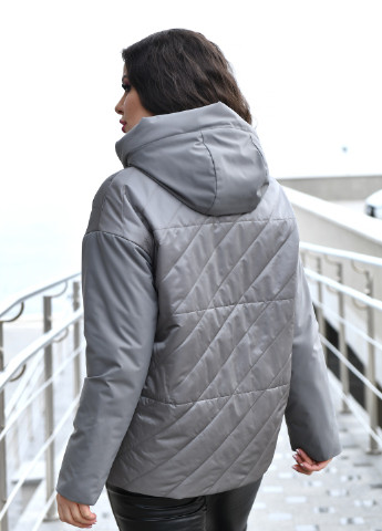 Сіра жіноча демісезонна куртка бежева 50922 Visdeer