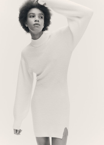 Білий кежуал сукня сукня светр H&M однотонна