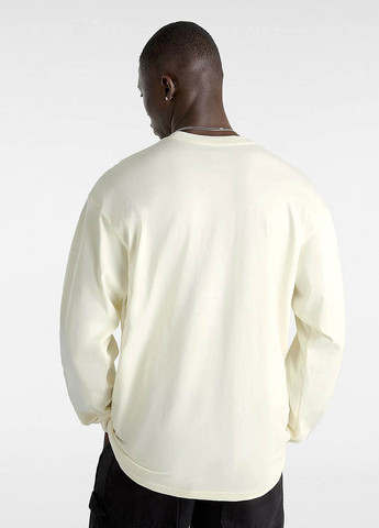 Лонгслів Vans логотип молочний кежуали бавовна, трикотаж