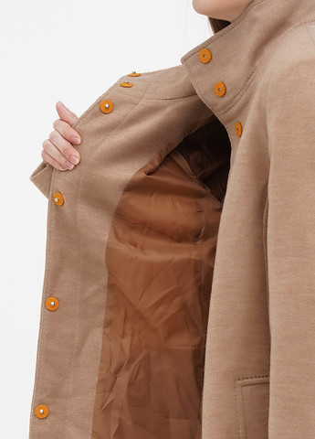 Бежевое Классическое, Кэжуал полупальто однобортное H&M однотонное