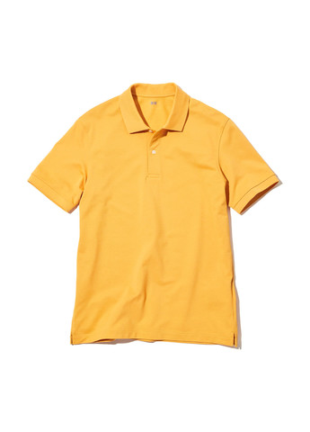 Оранжевая футболка-поло для мужчин Uniqlo однотонная
