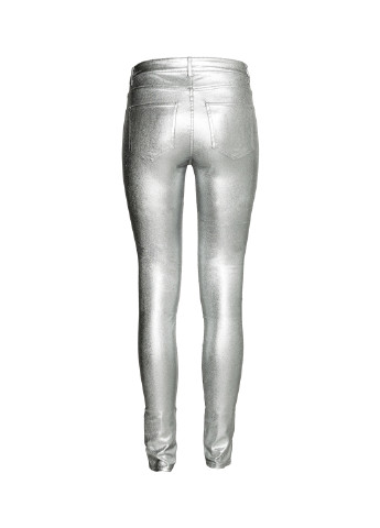 Серебряные демисезонные скинни джинсы H&M