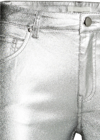 Серебряные демисезонные скинни джинсы H&M