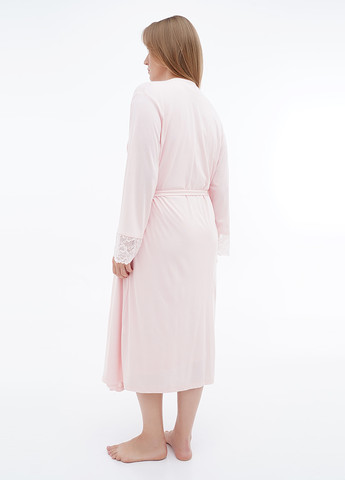 Персиковый демисезонный комплект (ночная рубашка, халат) Cotpark