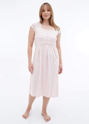 Персиковый демисезонный комплект (ночная рубашка, халат) Cotpark