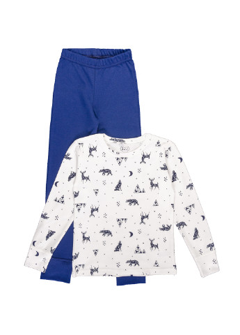 Молочна всесезон піжама для хлопчика тепла начісування кофта + брюки Фламинго Текстиль