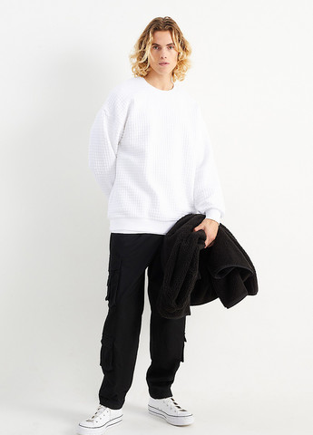 Білий світшот C&A однотонний без декору (313588614)