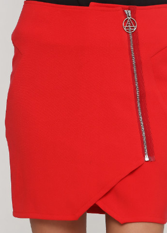 Красная кэжуал однотонная юбка Eleven Paris на запах