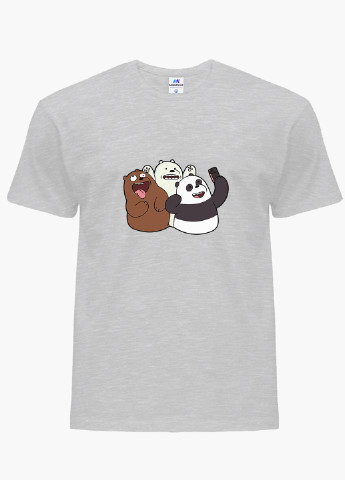 Світло-сіра демісезонна футболка дитяча вся правда про ведмедів (we bare bears) (9224-2665) MobiPrint