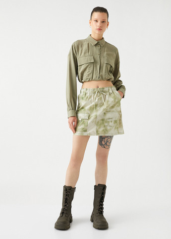 Зеленая кэжуал с абстрактным узором юбка KOTON