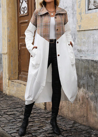 Білий демісезонне Пальто однобортне SHEIN