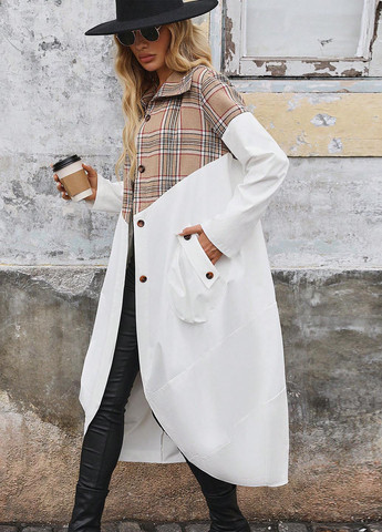 Білий демісезонне Пальто однобортне SHEIN