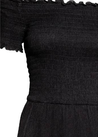 Чорна кежуал сукня з відкритими плечима, кльош H&M однотонна