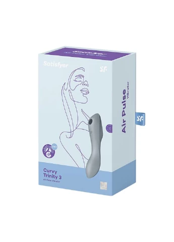 Вакуумний стимулятор із вібрацією Curvy Trinity 3 BlueGrey Satisfyer (254150578)