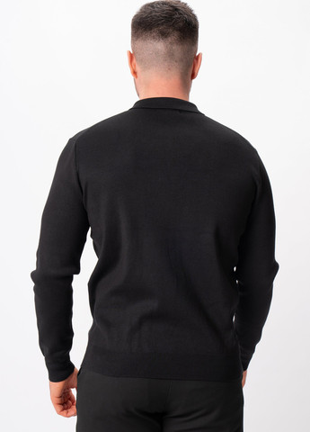 Черная футболка-поло для мужчин Trend Collection однотонная