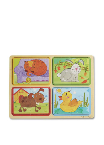 Деревянные пазлы Игривые друзья, 32х3,5х24,5 см Melissa & Doug (251711127)