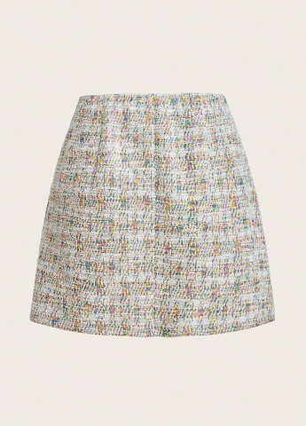 Разноцветная кэжуал с геометрическим узором юбка SHEIN а-силуэта (трапеция)