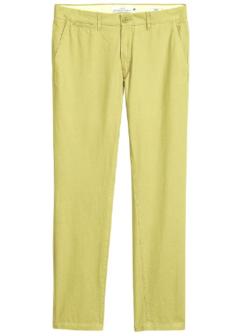 Хаки классические демисезонные прямые брюки H&M