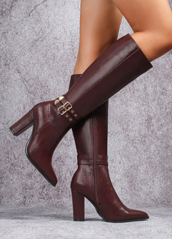 Осенние сапоги ботфорты SHEIN с пряжкой, люверсы