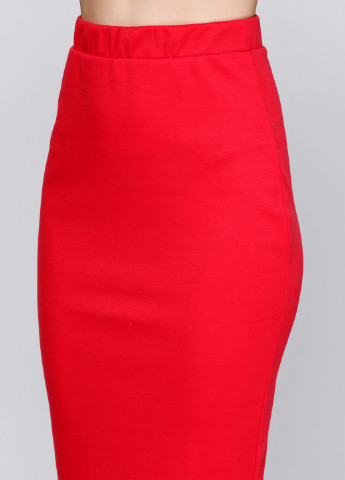 Красная кэжуал однотонная юбка Jhiva миди