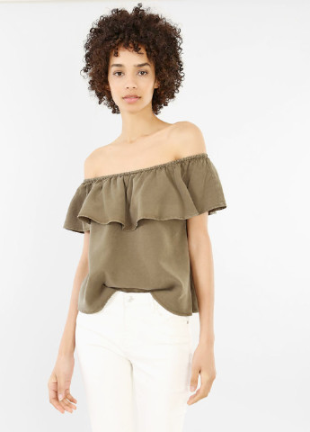 Оливковая (хаки) летняя блуза Pimkie
