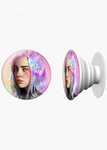 Попсокет (Popsockets) держатель для смартфона Билли Айлиш (Billie Eilish) (8754-1604) Черный MobiPrint (216748257)