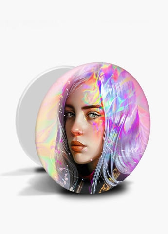 Попсокет (Popsockets) тримач для смартфону Біллі Айлиш (Billie Eilish) (8754-1604) Чорний MobiPrint (216748257)