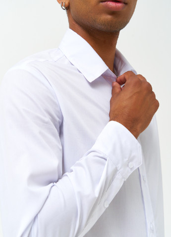 Сорочка базова KASTA design однотонна біла кежуал бавовна