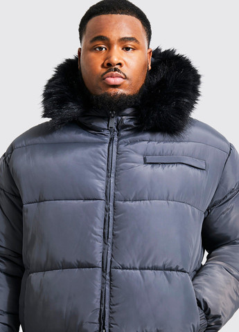 Серая зимняя куртка Boohoo