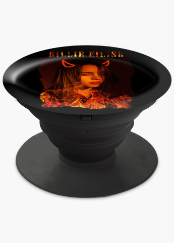 Попсокет (Popsockets) тримач для смартфону Біллі Айлиш (Billie Eilish) (8754-1602) Чорний MobiPrint (216748513)