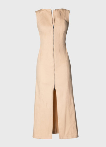 Бежевое кэжуал платье Gepur однотонное