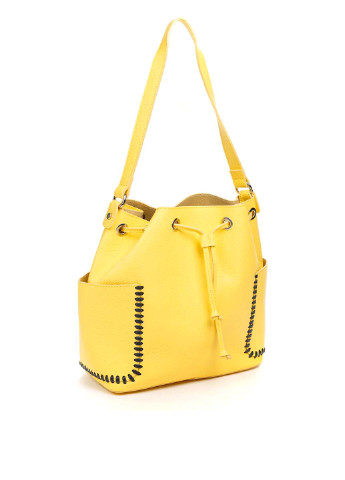 Сумка Genuine Leather сумка-мешок однотонная жёлтая кэжуал