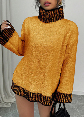 Оранжевый демисезонный свитер SHEIN