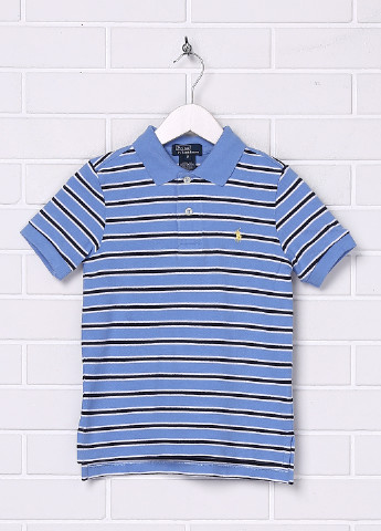 Голубой детская футболка-поло для мальчика Ralph Lauren в полоску