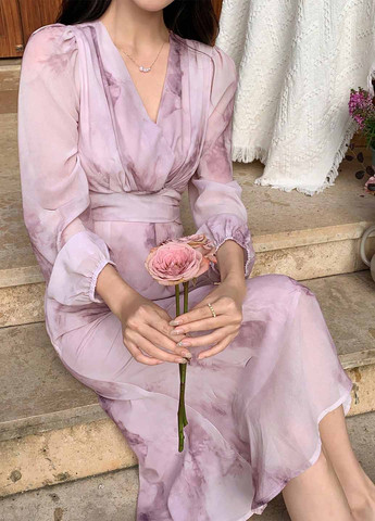 Лілова вечірня сукня годе SHEIN тай-дай