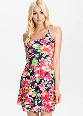 Комбинированное кэжуал платье-сарафан Club L с цветочным принтом