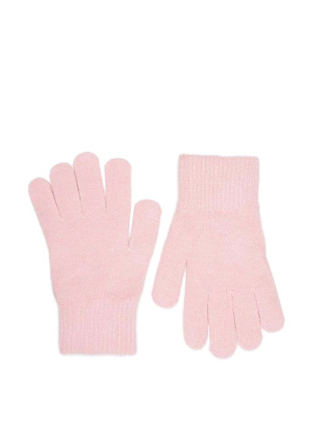 Перчатки C&A однотонные светло-розовые кэжуалы акрил
