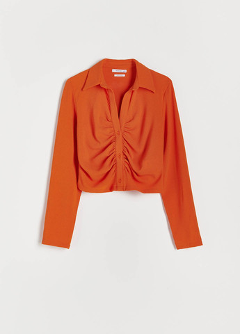 Оранжевая кэжуал рубашка однотонная Reserved